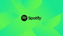 Spotify logo on green background.