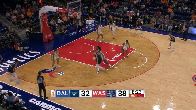 Ariel Atkins with a 3-pointer vs. Dallas Wings