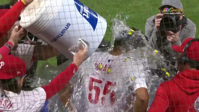 Coming off his COMPLETE GAME SHUTOUT, Ranger Suárez gets cooled off!