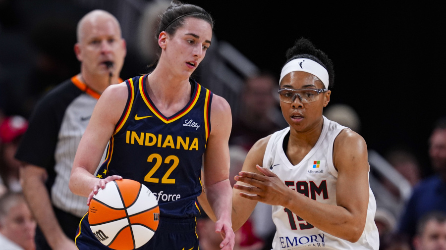 Associated Press - Indiana Fever guard Caitlin Clark (22) drives on Atlanta Dream guard Allisha Gray (15) during the first half of a preseason WNBA basketball game in Indianapolis, Thursday, May 9, 2024. (AP Photo/Darron Cummings)