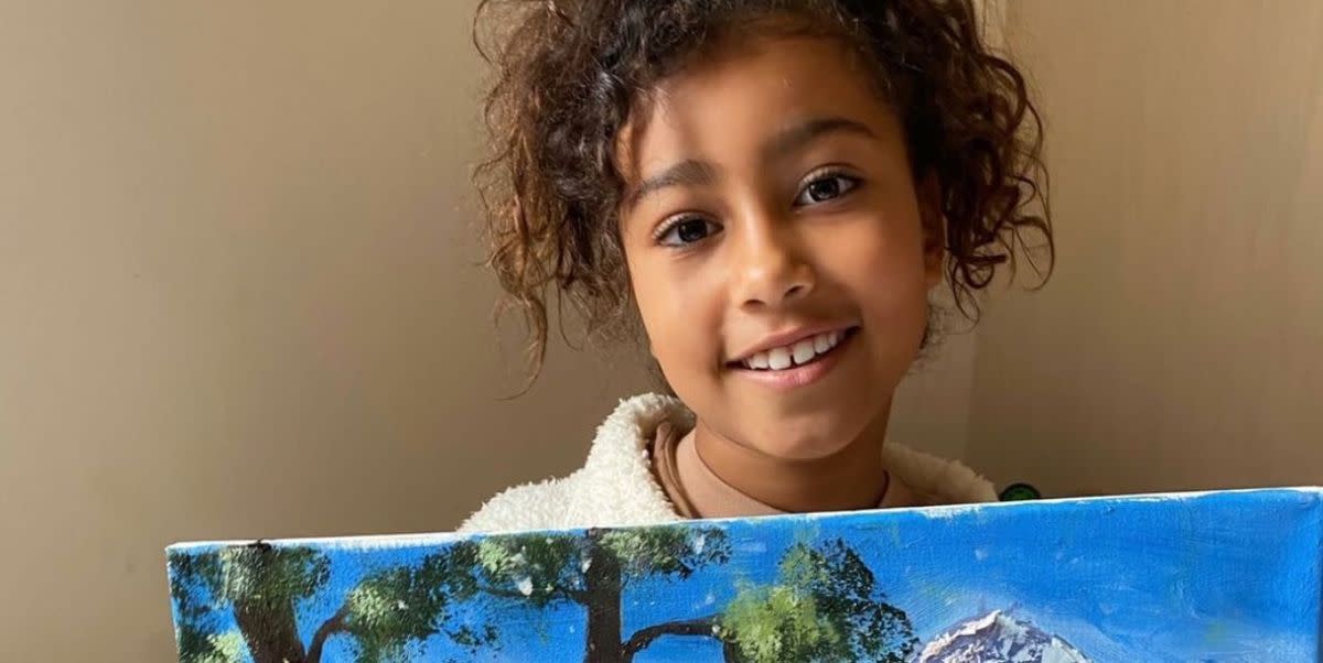 Kim Kardashian Calls Out Critics Who Claim North West S Impressive Oil Painting Is Fake