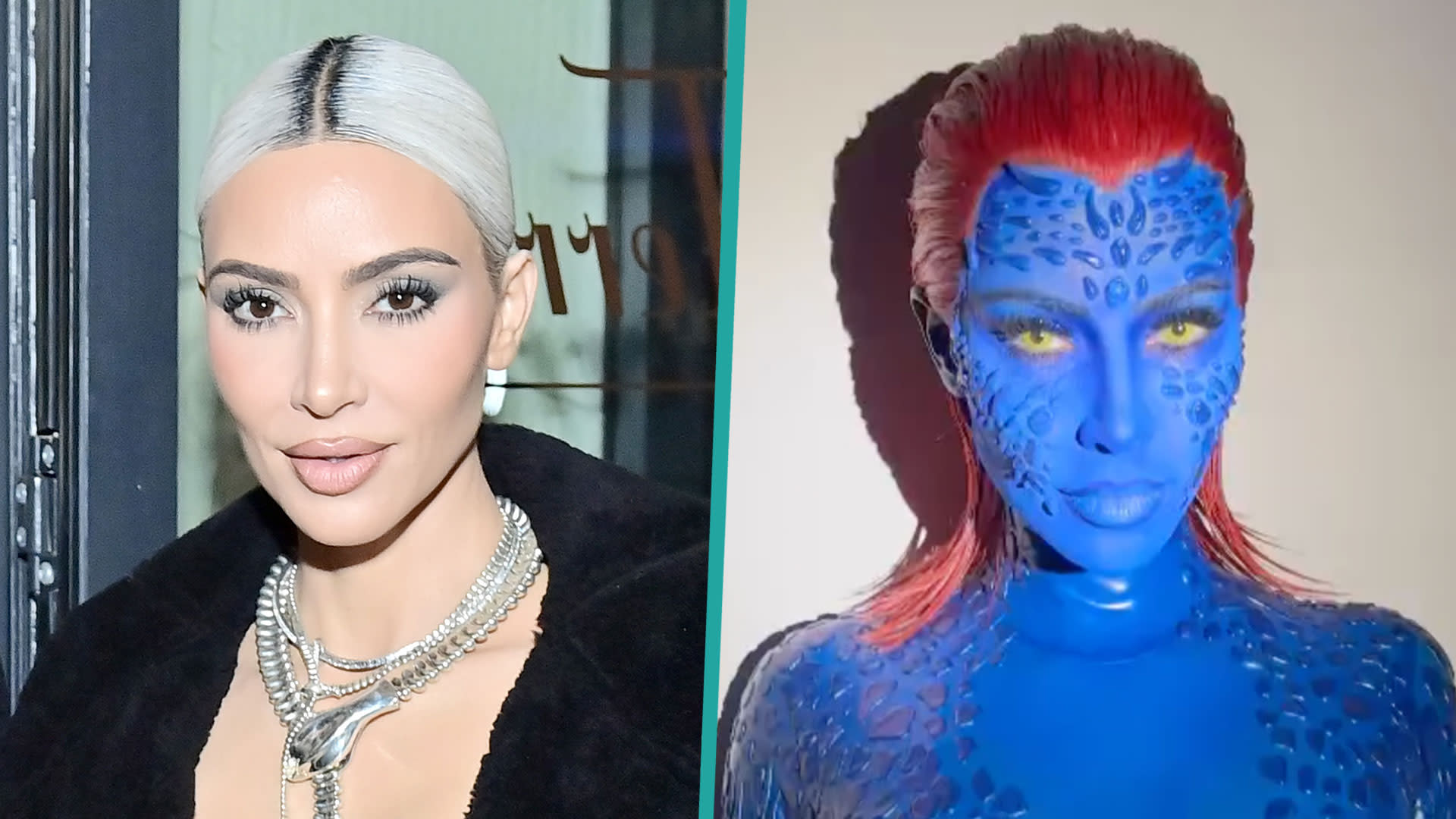 Kim Kardashian Paints Her Skin Blue