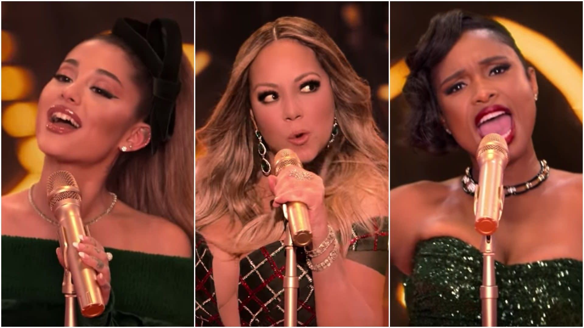 Mariah Carey Ariana Grande And Jennifer Hudson Join Forces For New Oh Santa Music Video