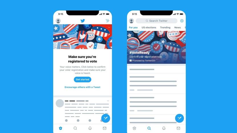 Twitter 2020 voter registration