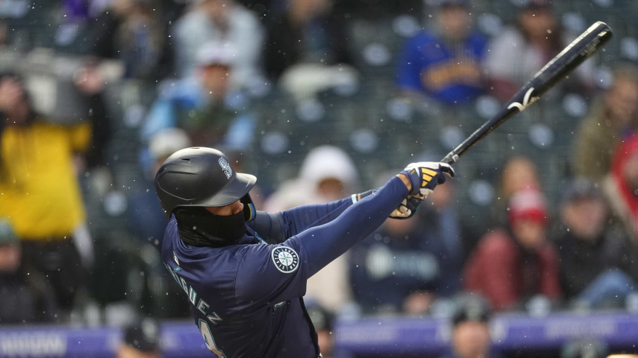 Associated Press - Luis Castillo pitched two-hit ball over seven innings to win for the first time in five starts this season, Cal Raleigh homered among a career-high four hits and the Seattle