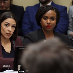 This photo of Ocasio-Cortez, Pressley, and Tlaib from the Cohen hearing says it all