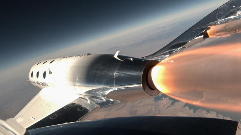 Virgin Galactic VSS Unity fires engine in Unity 25 flight