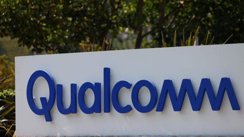 A Qualcomm sign is shown outside one of the company's many buildings in San Diego, California, U.S., September 17, 2020. REUTERS/Mike Blake