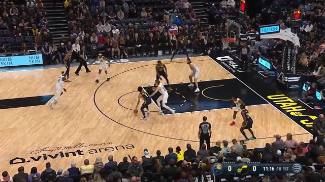 Andrew Nembhard with an assist vs the Utah Jazz