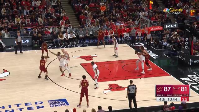 Coby White with a 3-pointer vs the Cleveland Cavaliers