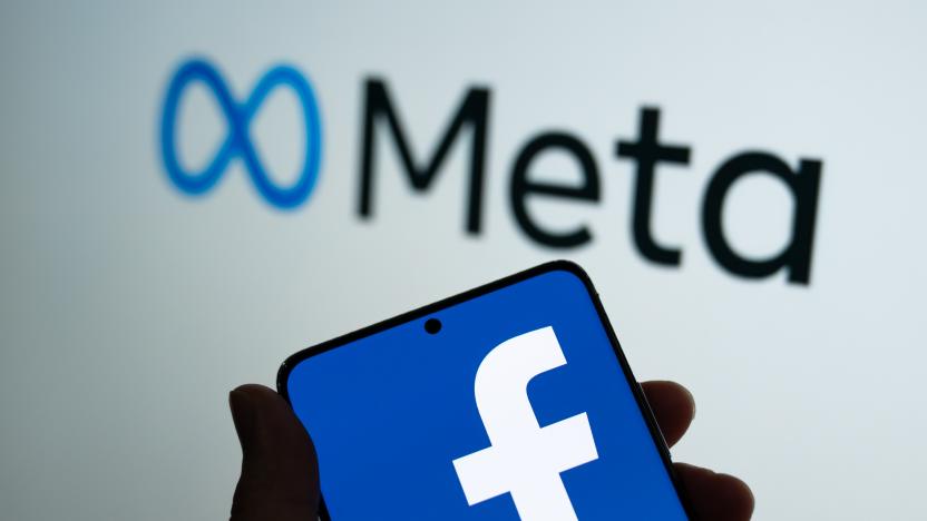 Bangkok, Thailand - October 29, 2021: Meta logo is shown on a device screen. Meta is the new corporate name of Facebook. Social media platform will change to Meta to emphasize its metaverse vision.