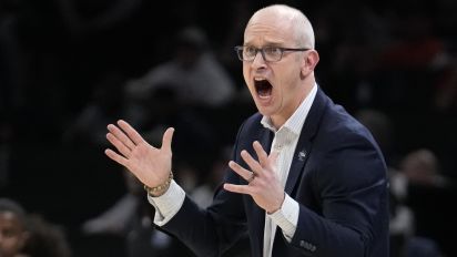 Associated Press - FILE - UConn head coach Dan Hurley calls towards his players during the first half of the Elite 8 college basketball game against Illinois in the men's NCAA Tournament, Saturday, March 30, 2024, in Boston. The Los Angeles Lakers’ reported plan to offer a massive contract to UConn coach Dan Hurley is the latest twist in the monthlong race to replace Darvin Ham. (AP Photo/Steven Senne, File)