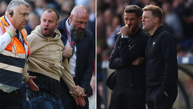 Newcastle Manager Reacts To Being Pushed By Rival Fan