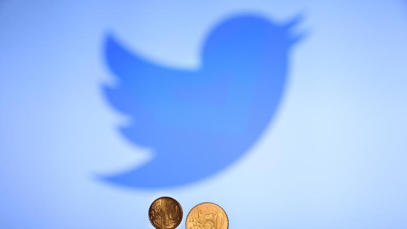 A photo ilustration shows the logo of Twitter Social Network and Euro coins in Stuttgart, Germany on January 11, 2020 (Photo by Agron Beqiri/NurPhoto via Getty Images)