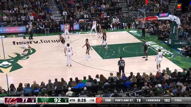 Darius Garland with an and one vs the Milwaukee Bucks