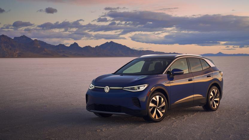 The Volkswagen ID.4 photographed out on the Salt Flats.