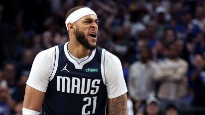 Getty Images - DALLAS, TEXAS - MAY 11: Daniel Gafford #21 of the Dallas Mavericks reacts during the third quarter against the Oklahoma City Thunder in Game Three of the Western Conference Second Round Playoffs at American Airlines Center on May 11, 2024 in Dallas, Texas. NOTE TO USER: User expressly acknowledges and agrees that, by downloading and or using this photograph, User is consenting to the terms and conditions of the Getty Images License Agreement. (Photo by Tim Heitman/Getty Images)