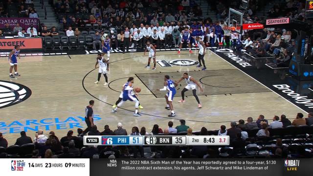 Tobias Harris with a 2-pointer vs the Brooklyn Nets