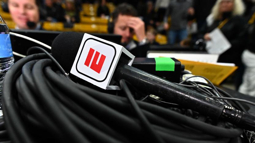 Jan 5, 2020; Boulder, Colorado, USA; General view of a ESPN broadcast microphone before the start of the game between the Oregon State Beavers against the Colorado Buffaloes at the CU Events Center. Mandatory Credit: Ron Chenoy-USA TODAY Sports