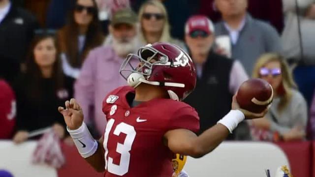 Tua Tagovailoa carted off after right hip injury against Mississippi State