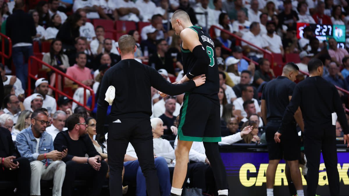 Kristaps Porzingis exits Game 4 vs. Heat with non-contact injury