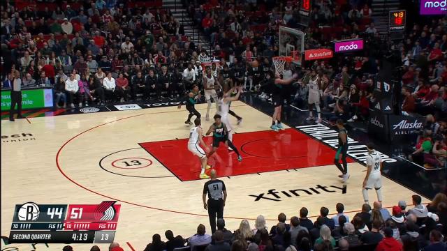 Ben Simmons with an alley oop vs the Portland Trail Blazers