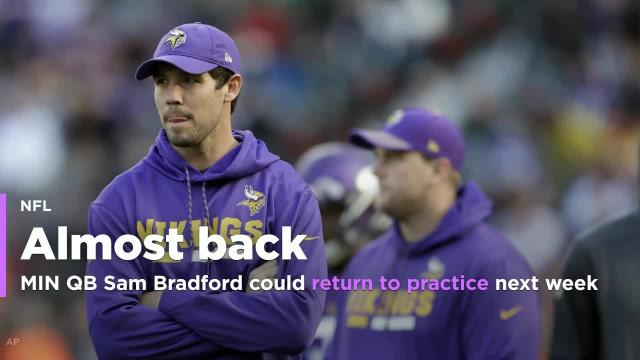 Vikings' Bradford could return to practice next week