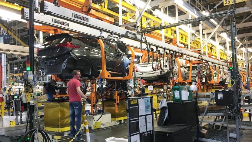 Workers assemble Chevy Bolt EV cars at the General Motors assembly plant in Orion Township, Michigan, U.S. November 4, 2016.   REUTERS/Joe White