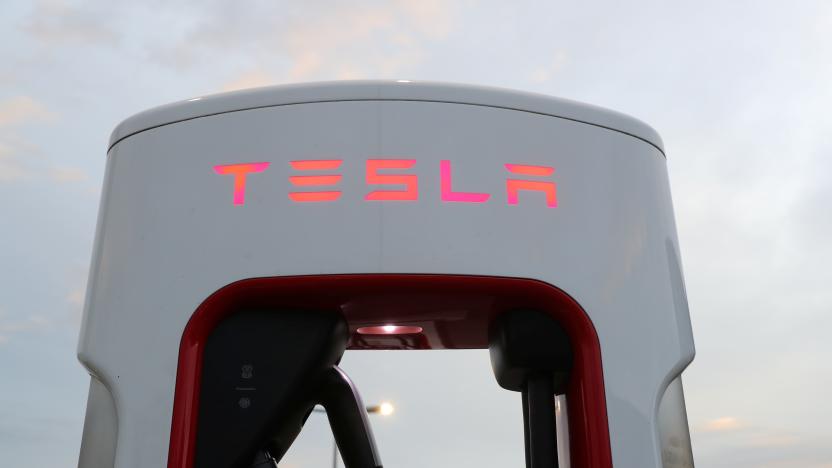 A Tesla Supercharger station is seen in Dietikon, Switzerland October 21, 2020. REUTERS/Arnd Wiegmann