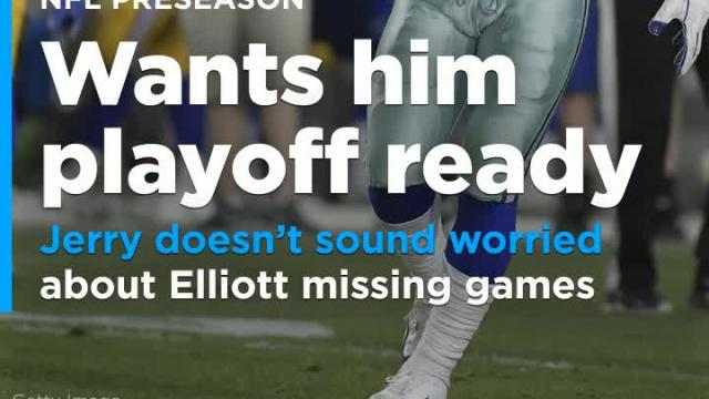 Cowboys owner Jerry Jones doesn't seem worried about Ezekiel Elliott's holdout entering the regular season