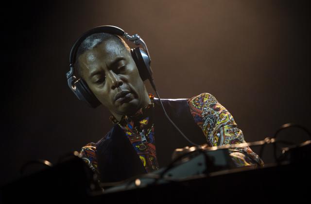 TURIN, ITALY - SEPTEMBER 22: Dj/Producer Jeff Mills performs live with drummer Tony Allen during the event called 'AFRICA NOW @OGR' on September 22, 2018 at Officine Grandi Riparazioni in Turin, Italy.  (Photo by Giorgio Perottino/Getty Images for OGR)