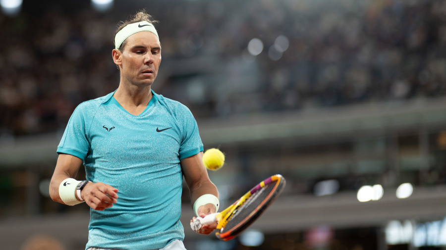 Getty Images - Rafael Nadal of Spain reacts while competing against Alexander Zverev of Germany during the men's singles 1st round match at the French Open tennis tournament at Roland Garros, Paris, France, May 27, 2024. (Photo by Meng Dingbo/Xinhua via Getty Images)