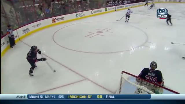 Justin Faulk’s hail mary pass sets up Staal