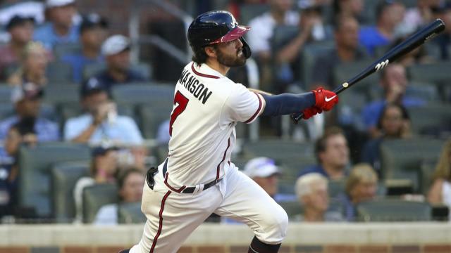 Swanson's bat heating up, but temper expectations