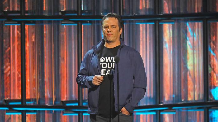 LOS ANGELES, CALIFORNIA - DECEMBER 12:  Phil Spencer speaks onstage during The Game Awards 2019 at Microsoft Theater on December 12, 2019 in Los Angeles, California.