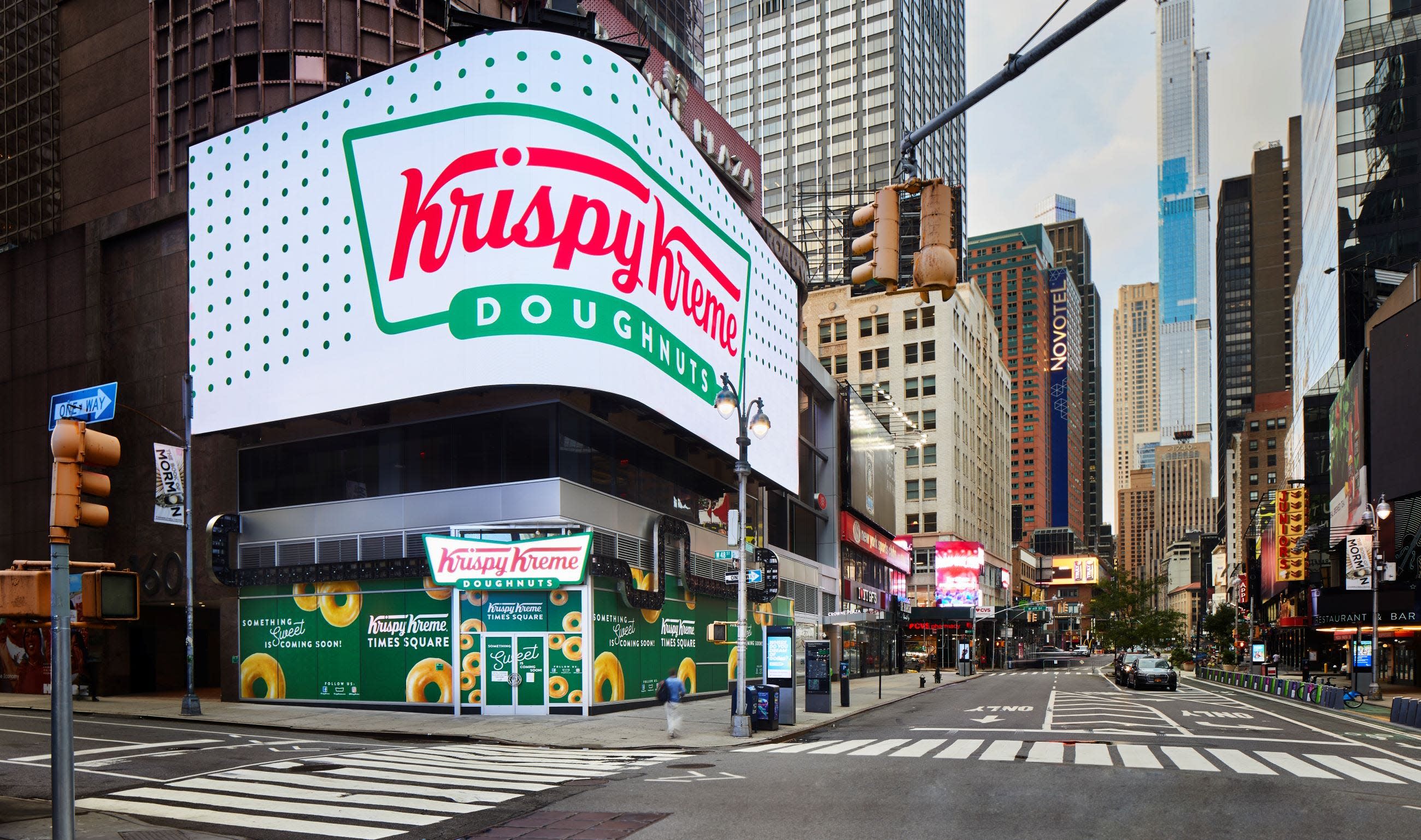 Krispy Kreme to open NYC flagship location next month with world’s largest ‘Hot Light’ after COVID-19 delay