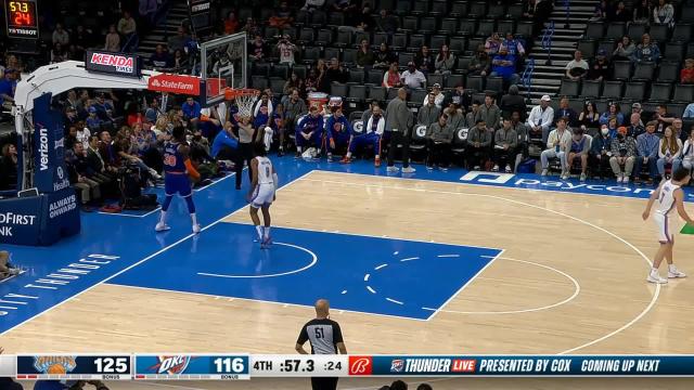 Jalen Williams with a dunk vs the New York Knicks