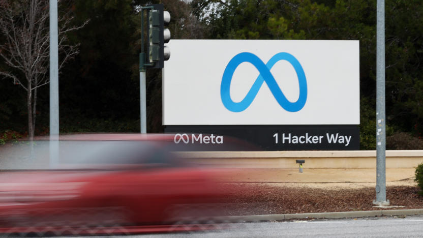 MENLO PARK, CA - DECEMBER 29: Meta (Facebook) sign is seen at its headquarters in Menlo Park, California, United States on December 29, 2022. (Photo by Tayfun Coskun/Anadolu Agency via Getty Images)