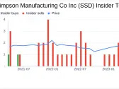 Insider Sell: EVP, NA Sales Roger Dankel Sells 850 Shares of Simpson Manufacturing Co Inc (SSD)