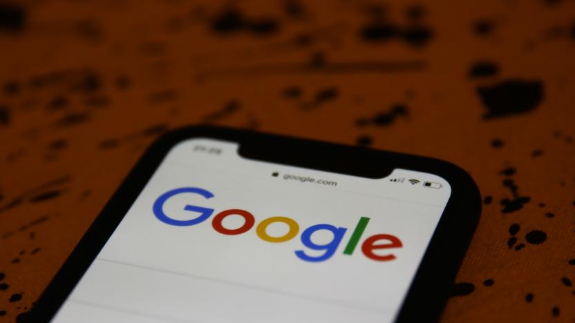 Google logo is seen displayed on smartphone screen in this illustration photo taken in Krakow, Poland on February 24, 2020. (Photo by Jakub Porzycki/NurPhoto via Getty Images)