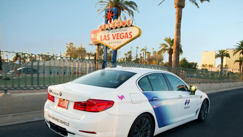 A self-driving vehicle operated by Lyft and Motional in Las Vegas