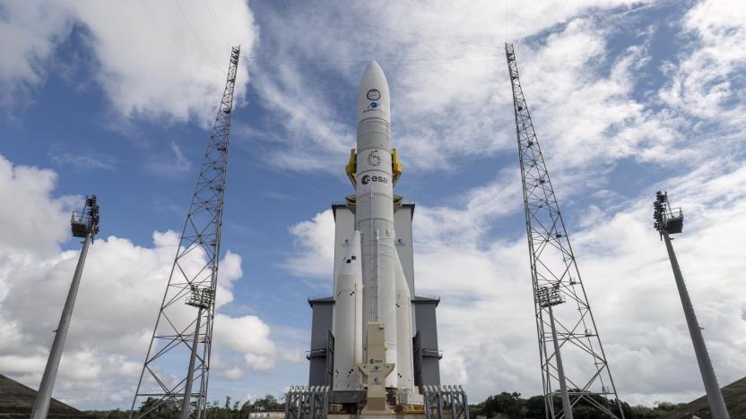 ESA's Ariane 6 rocket on the launch pad