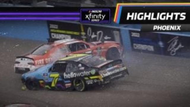 John Hunter Nemechek wrecks during late Phoenix restart