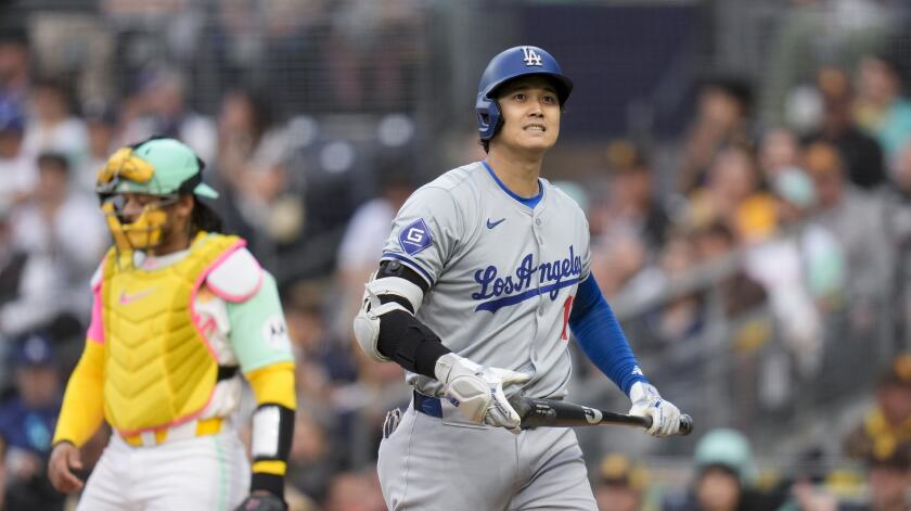 LA Times - Dodgers star Shohei Ohtani thought he might be able to play Sunday, but manager Dave Roberts made clear the division of labor that is