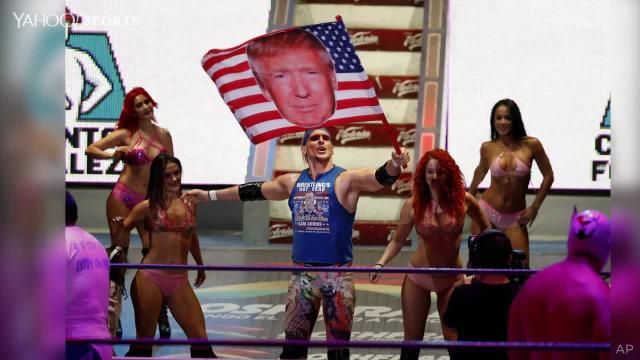 Luchador brings Trump into his act