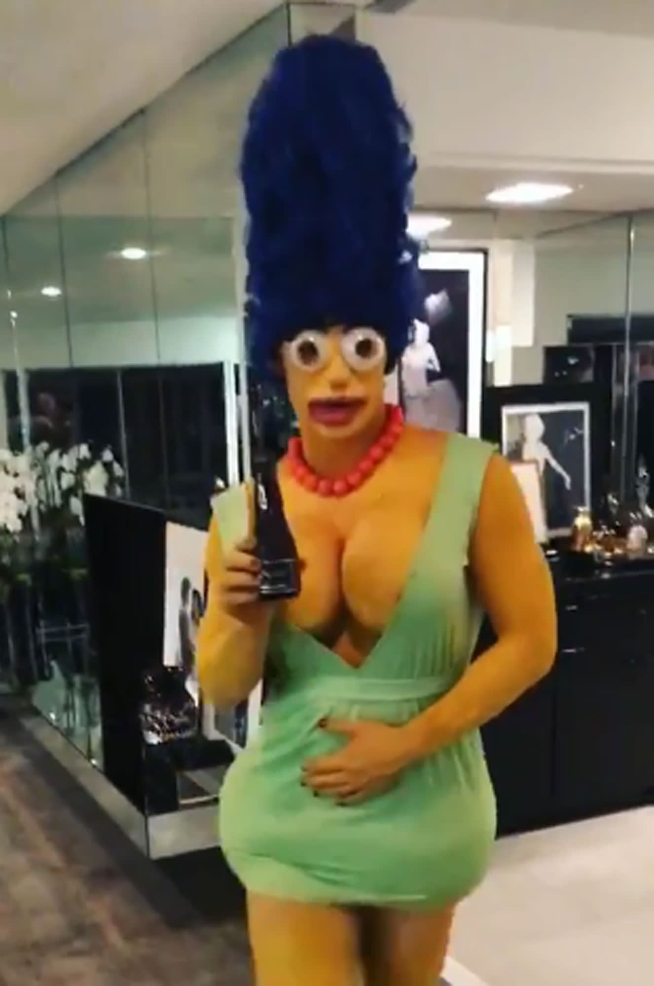 Colton Haynes Dressed In Drag As A Very Sexy Marge Simpson For Halloween