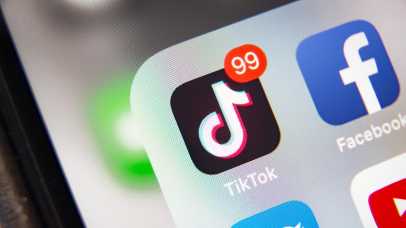 TikTok and Facebook application  on screen Apple iPhone XR