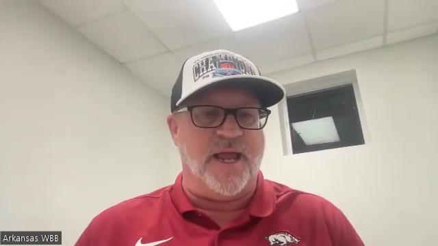 WATCH: Arkansas women's basketball coach Mike Neighbors recaps win over Kansas State
