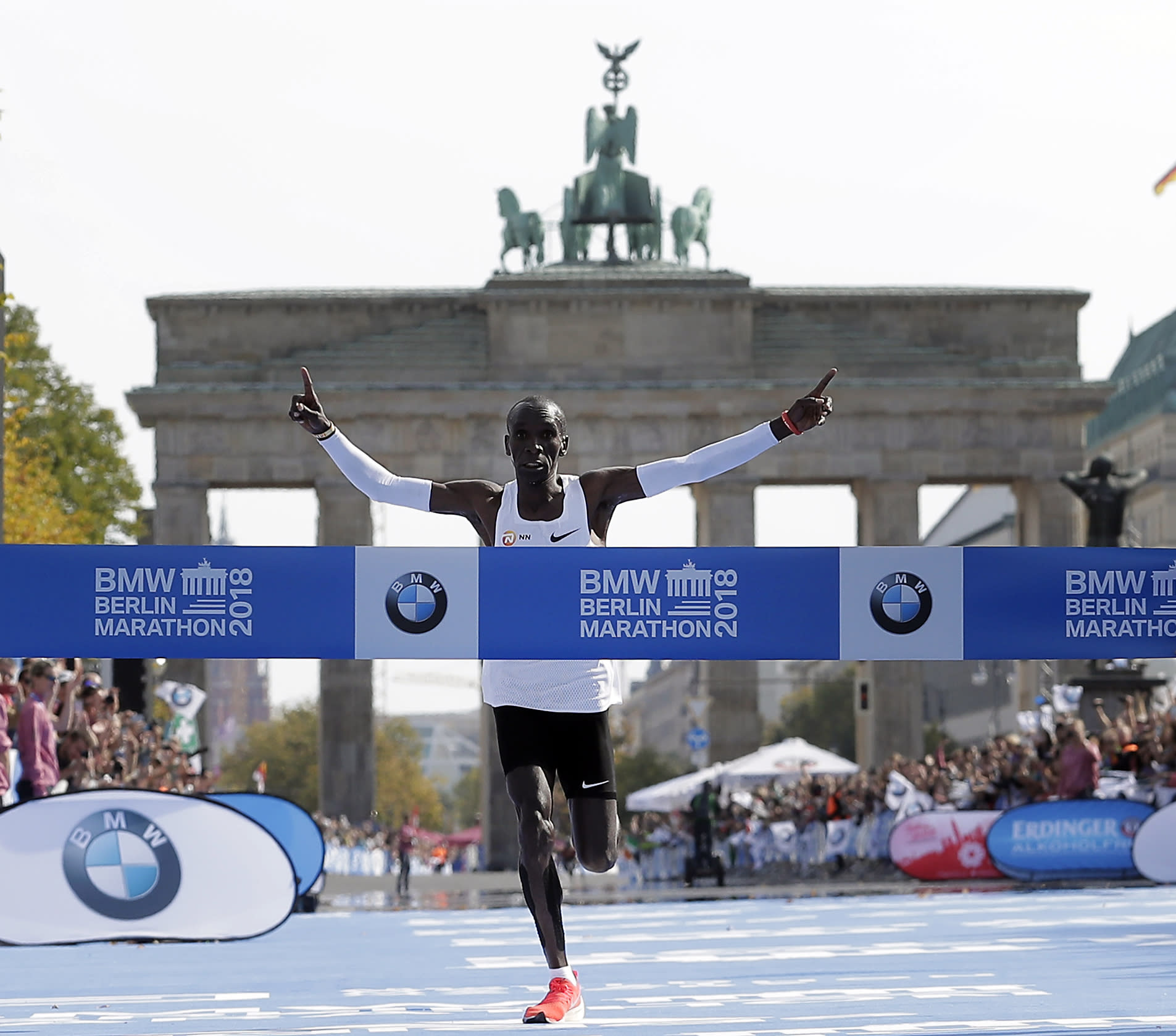 Eliud Kipchoge sets world record in Berlin marathon win