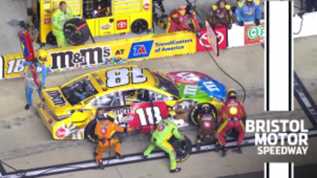 Kyle Busch has a tire go down in final stage